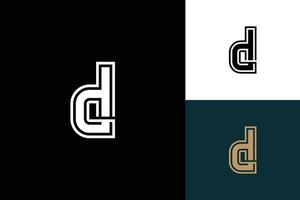 brief d monogram vector logo ontwerp