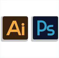 Adobe illustrator en Adobe photoshop software logo vector