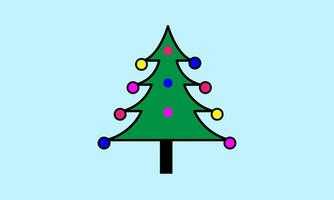 Kerstmis boom, vector gastvrij Kerstmis met vrolijk gekleurde ballen