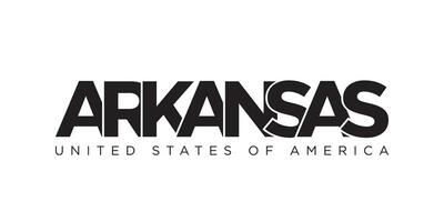 Arkansas, Verenigde Staten van Amerika typografie leuze ontwerp. Amerika logo met grafisch stad belettering voor afdrukken en web. vector