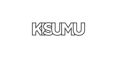 kisumu in de Kenia embleem. de ontwerp Kenmerken een meetkundig stijl, vector illustratie met stoutmoedig typografie in een modern lettertype. de grafisch leuze belettering.