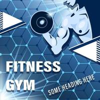 fitness gym man met halter poster vector