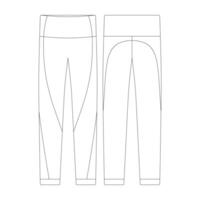 sjabloon naadloos legging vector illustratie vlak ontwerp schets kleding verzameling