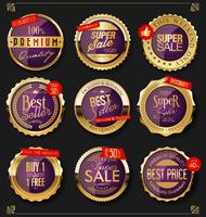 Luxe premium gouden insignes en labels vector