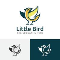 kleine schattige vogel gelukkig leuk stripfiguur logo vector