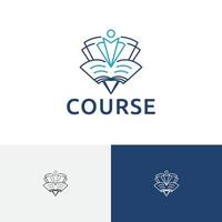 boek school cursus studie onderwijs academie lijn logo vector
