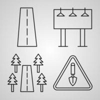 eenvoudige pictogrammenset van navigatie- en kaartengerelateerde lijnpictogrammen vector