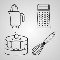 set van koken iconen vector illustratie geïsoleerd op een witte background