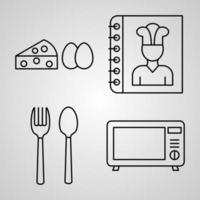 koken lijn icon set collectie symbool in trendy kaderstijl vector