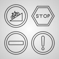 eenvoudige icon set van verkeersborden gerelateerde lijn iconen vector
