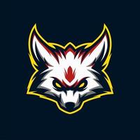 geweldige witte wolf vos hoofd logo mascotte vectorillustratie vector