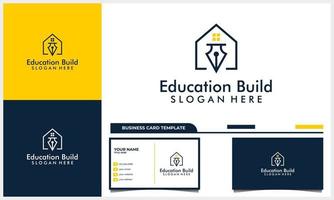 huis of huis logo met onderwijs pictogram symbool concept sjabloon vector