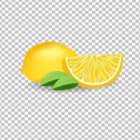 realistische verse citroenen op een transparante achtergrond vector