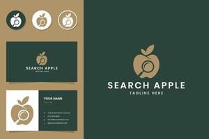 zoek appel negatief ruimte logo-ontwerp vector
