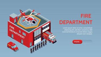 brandweer horizontale banner vector