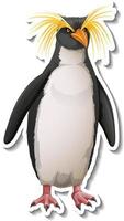 een stickersjabloon van een pinguïn-stripfiguur vector