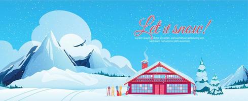 ski resort poster vector