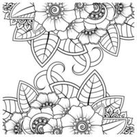 mehndi bloem decoratief ornament in etnische oosterse stijl vector