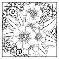 mehndi bloem decoratief ornament in etnische oosterse stijl vector