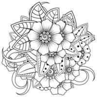 mehndi bloem decoratief ornament in etnische oosterse stijl vector