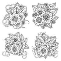 mehndi bloem decoratief ornament in etnische oosterse stijl vector