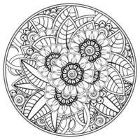 mehndi bloem decoratief ornament in etnische oosterse stijl vector