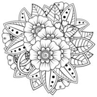 mehndi bloem voor henna, mehndi, tatoeage, decoratie vector