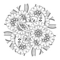 mehndi bloem voor henna, mehndi, tatoeage, decoratie vector