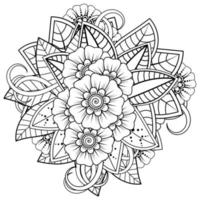 mehndi bloem decoratief ornament in etnische oosterse stijl vector