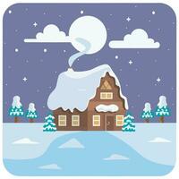 ai gegenereerd seizoensgebonden winter landschap illustratie vector. vector