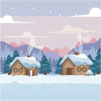 ai gegenereerd seizoensgebonden winter landschap illustratie vector. vector