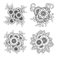 mehndi bloem decoratief ornament in etnische oosterse stijl vector