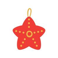 Kerstmis speelgoed, ornament voor de boom in de vorm van een ster. winter vakantie element. vector