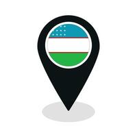 vlag van Oezbekistan vlag Aan kaart nauwkeurig icoon geïsoleerd zwart kleur vector