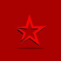 ster icoon in vlak stijl. rood ster vector illustratie Aan rood achtergrond.