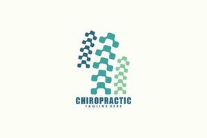 chiropractie logo ontwerp met wervelkolom concept vector