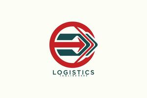 logistiek logo ontwerp illustratie met modern concept vector