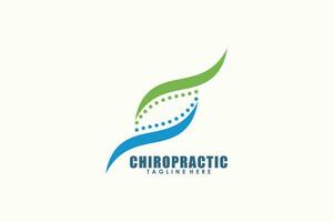 chiropractie logo ontwerp met wervelkolom concept vector