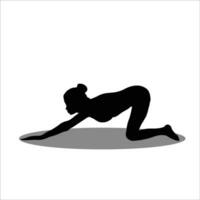 meisje yoga silhouet vector