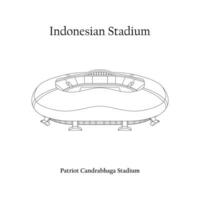 grafisch ontwerp van de patriot candrabhaga stadion, bekasi stad, bhayangkara huis team. Internationale Amerikaans voetbal stadion in Indonesisch. vector