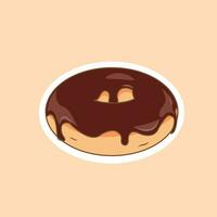 vector illustratie van donut sticker tekenfilm