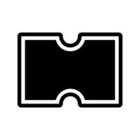 ticket icoon. leeg blanco vector illustratie. glyph stijl vlak ontwerp. kan worden gebruikt voor mobiel appjes, websites en ui
