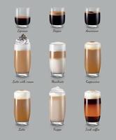 koffie drinkt realistische set vector