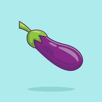 aubergine tekenfilm vector icoon illustratie voedsel natuur icoon concept geïsoleerd premie