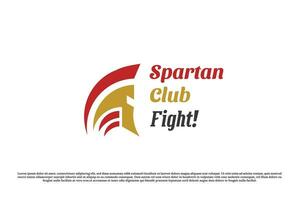 spartaans hoofd logo ontwerp illustratie. silhouet van de hoofd van spartaans gladiator vechter ruw karakter oude Grieks krijger gedurende de oorlog. modern minimalistische gemakkelijk vlak mascotte icoon concept. vector