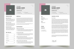 schoon modern hervat lay-out vector sjabloon voor bedrijf baan toepassingen, minimalistische hervat CV sjabloon, hervat ontwerp sjabloon, CV ontwerp, multipurpose hervat ontwerp