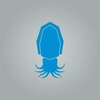 inktvis logo in blauw kleur. vector