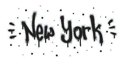 graffiti nieuw york woorden en symbolen gespoten in zwart vector