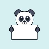 schattige panda met een leeg bord vector