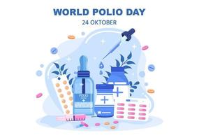 wereld polio dag achtergrond vectorillustratie vector